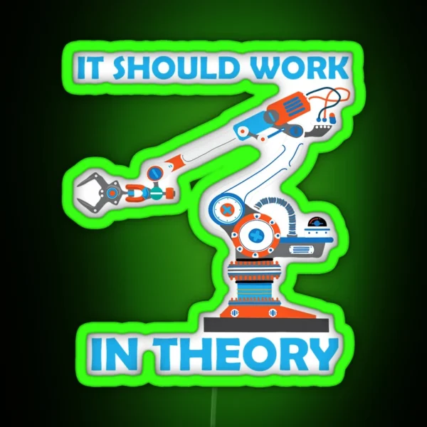 Cool Robotics Art Men Women Robotics Engineer Robot RGB Neon Sign
