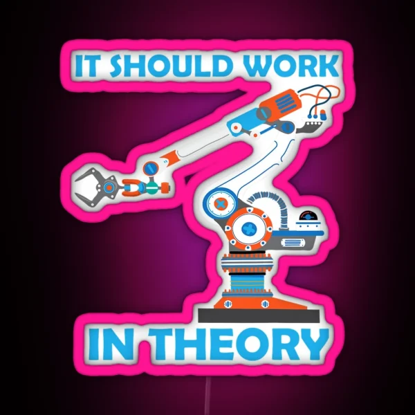 Cool Robotics Art Men Women Robotics Engineer Robot RGB Neon Sign