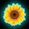 Vibrant Cool Neon Sunflower Sign with Colorful RGB LED Lighting