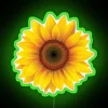 Vibrant Cool Sunflower Neon Sign with Adjustable RGB Color Options