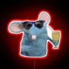 RGB Neon Sign - Whimsical Mouse Mural with Colorful Lighting Accents
