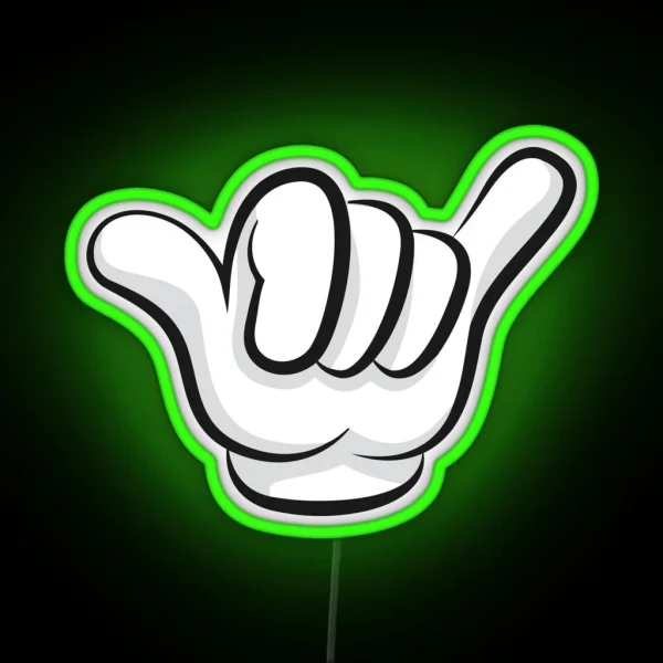 Cool Vibes Hawaii Shaka RGB Neon Sign