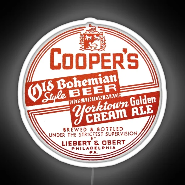 Cooper S Old Bohemian Style Beer Yorktown Golden Cream RGB Neon Sign