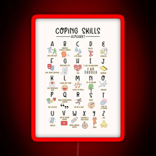Coping Skills Alphabet RGB Neon Sign