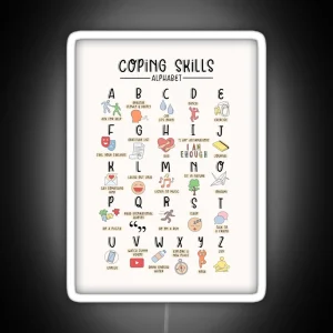 Coping Skills Alphabet RGB Neon Sign