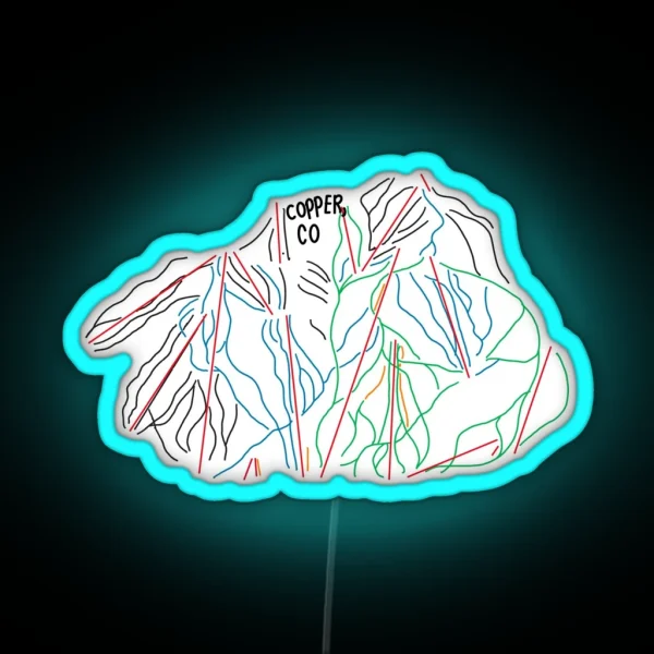Copper Mountain Trail Map RGB Neon Sign
