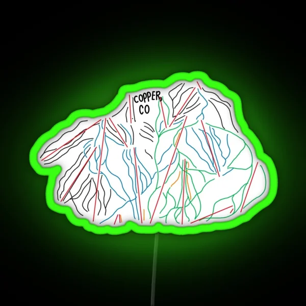 Copper Mountain Trail Map RGB Neon Sign