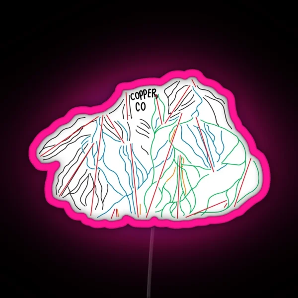 Copper Mountain Trail Map RGB Neon Sign
