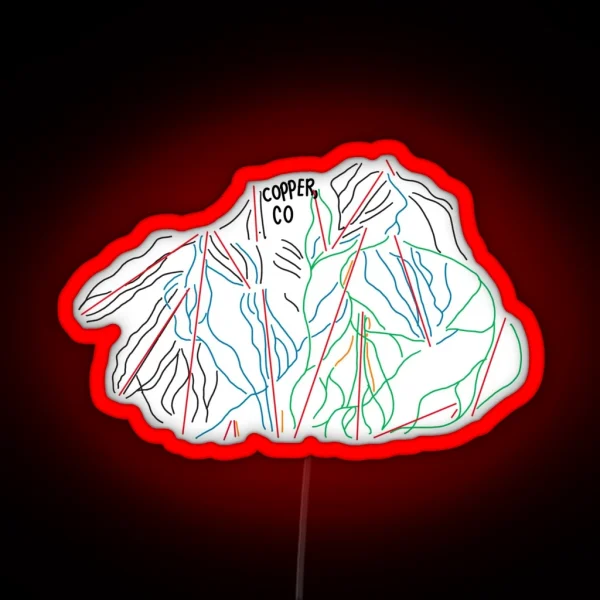 Copper Mountain Trail Map RGB Neon Sign