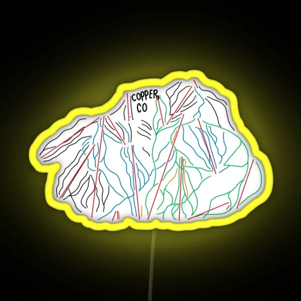 Copper Mountain Trail Map RGB Neon Sign