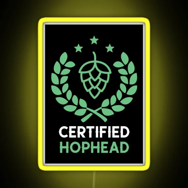 Copy Of Homebrewing Certified Hophead Funny RGB Neon Sign