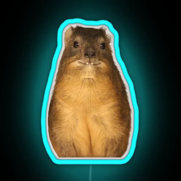 Copy Of Rock Hyrax Photo Dassie Cute Vampire Potato RGB Neon Sign