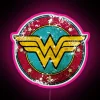 RGB Digital Canvas Wall Sign Featuring Woman Wonder in Neon Light