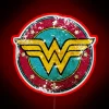 Colourful Whimsical Wall Sign Featuring Wonder Woman in Nature Hues