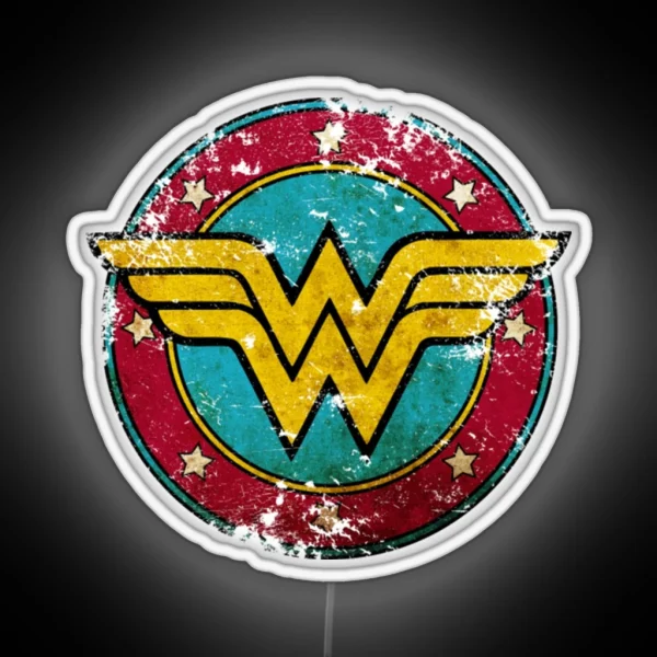 Copy Of Super Hero Girl Wonder W O M A N Watercolour Nature Logo RGB Neon Sign