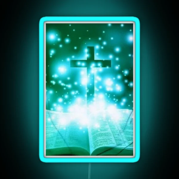 Copy Of The Cross And The Open Bible Religion 3 RGB Neon Sign