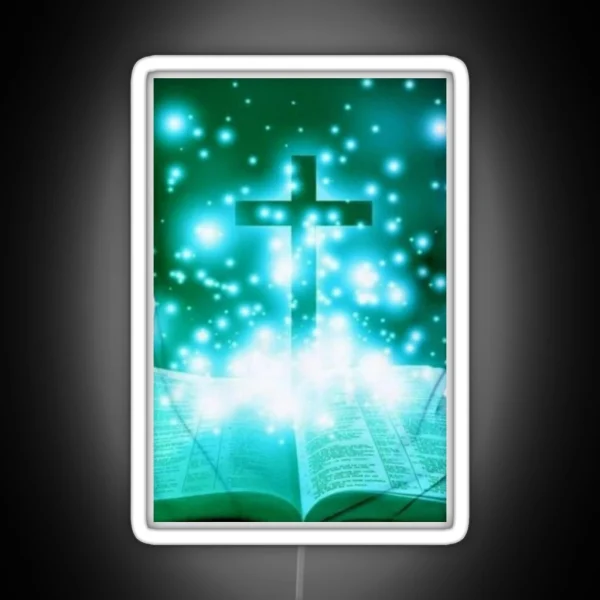 Copy Of The Cross And The Open Bible Religion 3 RGB Neon Sign