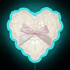 Vintage-inspired Coquette Balletcore Heart Lace Bow Neon Sign Decor Accent.