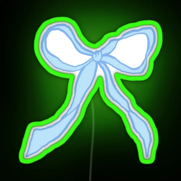 Coquette Bow Aesthetic Blue Bow RGB Neon Sign