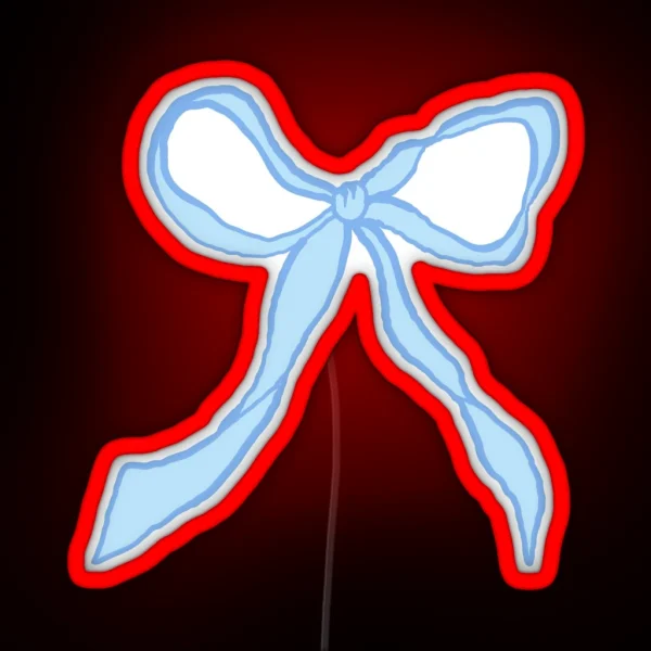 Coquette Bow Aesthetic Blue Bow RGB Neon Sign