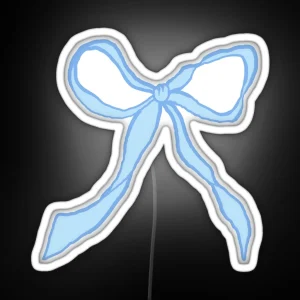 Coquette Bow Aesthetic Blue Bow RGB Neon Sign