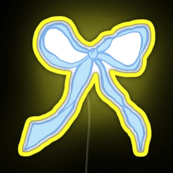 Coquette Bow Aesthetic Blue Bow RGB Neon Sign