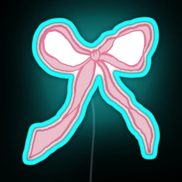 Coquette Bow Aesthetic Pink Bow RGB Neon Sign