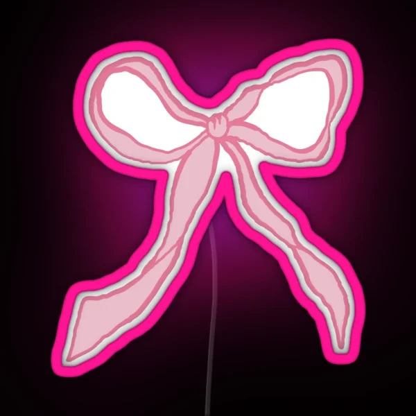 Coquette Bow Aesthetic Pink Bow RGB Neon Sign