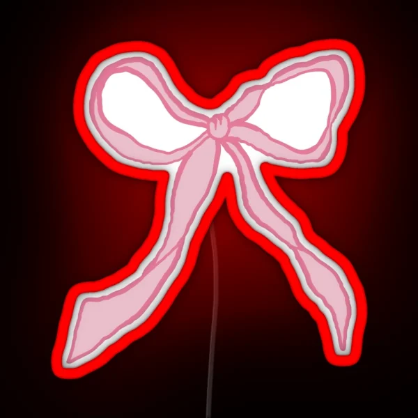 Coquette Bow Aesthetic Pink Bow RGB Neon Sign