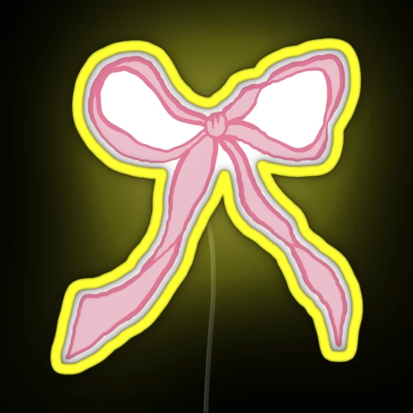 Coquette Bow Aesthetic Pink Bow RGB Neon Sign