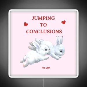 Coquette Bunny Jumping To Conclusions Bumper Led RGB Neon Sign