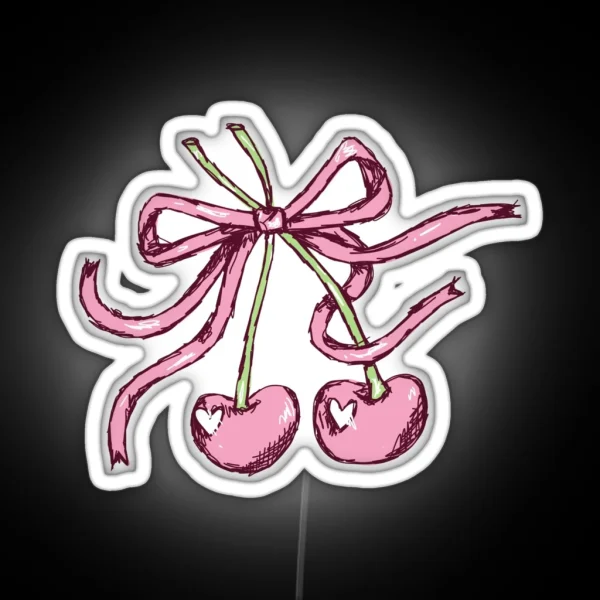 Coquette Girly Cherries RGB Neon Sign