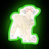 Elegant Coquette Lamb Neon Sign with Vibrant Rainbow Glowing Accents
