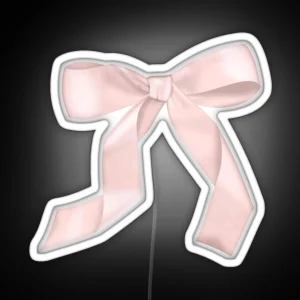 Coquette Ribbon Bow Pink RGB Neon Sign