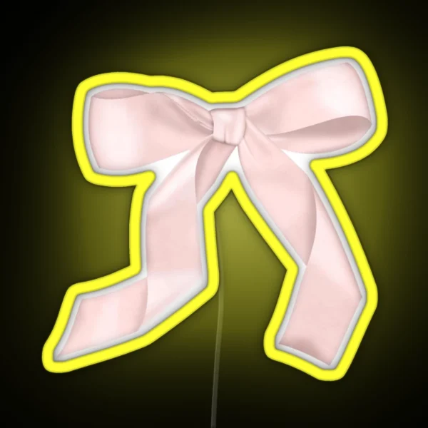 Coquette Ribbon Bow Pink RGB Neon Sign