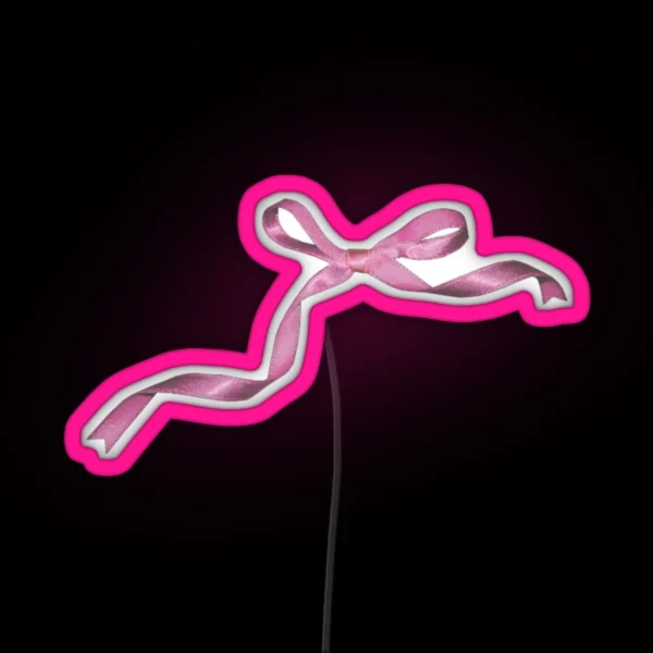 Coquette Ribbon Bows RGB Neon Sign