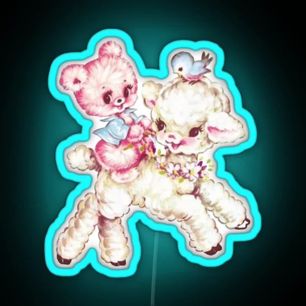 Coquette Sheep Bear Bird RGB Neon Sign
