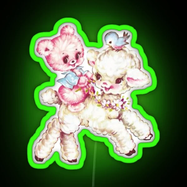 Coquette Sheep Bear Bird RGB Neon Sign