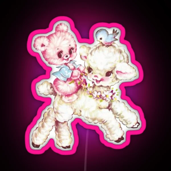 Coquette Sheep Bear Bird RGB Neon Sign