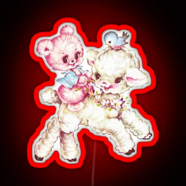 Coquette Sheep Bear Bird RGB Neon Sign