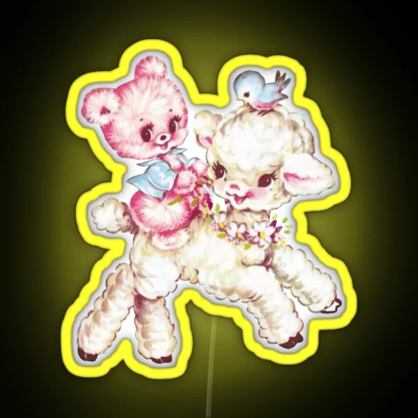 Coquette Sheep Bear Bird RGB Neon Sign