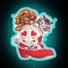 Whimsical Coquette pet lover's decor featuring cat and dog boot art