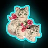 Elegant Retro Cat Illuminated Wall Sign with Vibrant RGB Color