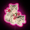 Whimsical Vintage Cat Shaped RGB Neon Sign with Coquettish Personality