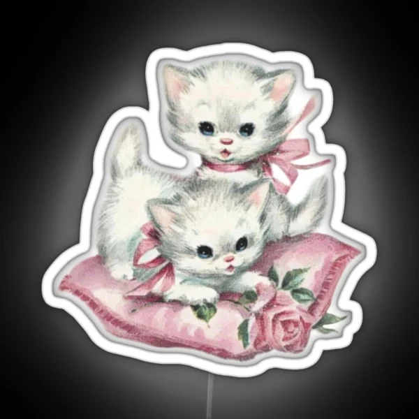 Coquette Vintage Cat RGB Neon Sign