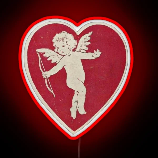 Coquette Vintage Cherub Heart RGB Neon Sign