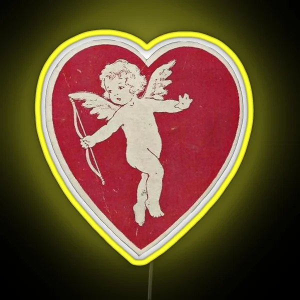 Coquette Vintage Cherub Heart RGB Neon Sign