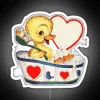 Vintage Quirky Neon Sign Featuring A Playful Coquette Duck Character