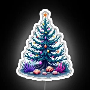 Coral Christmas Tree RGB Neon Sign