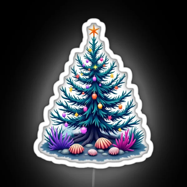 Coral Christmas Tree RGB Neon Sign